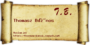 Thomasz Bános névjegykártya